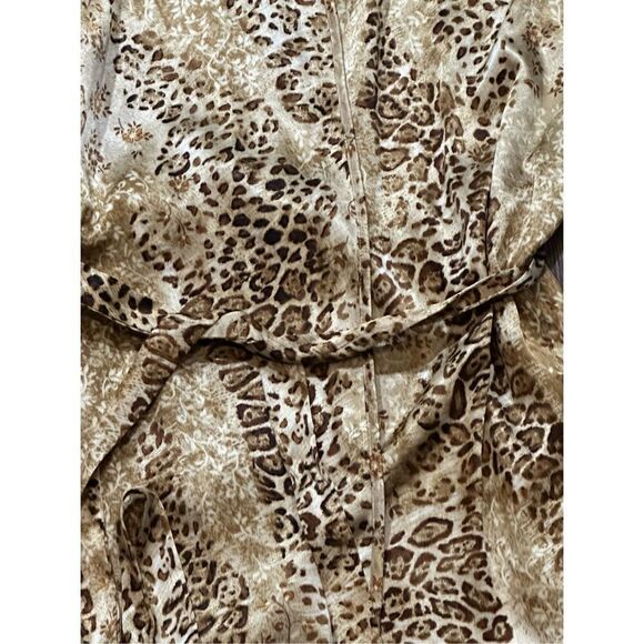 California Dynasty vintage lace animal print short  satin robe M - Picture 5 of 6